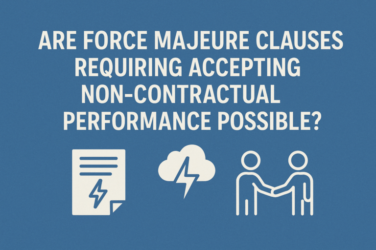Are Force Majeure Clauses Requiring Accepting Non-Contractual Performance Possible?