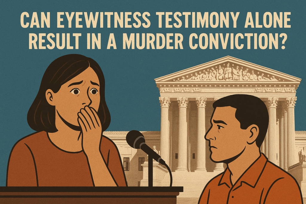 Can Eyewitness Testimony Alone Result in a Murder Conviction?
