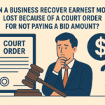 Can a Business Recover Earnest Money Lost Because of a Court Order for Not Paying a Bid Amount?