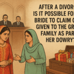 After a divorce, is it possible for a bride to claim gifts given to the groom's family as part of her dowry?